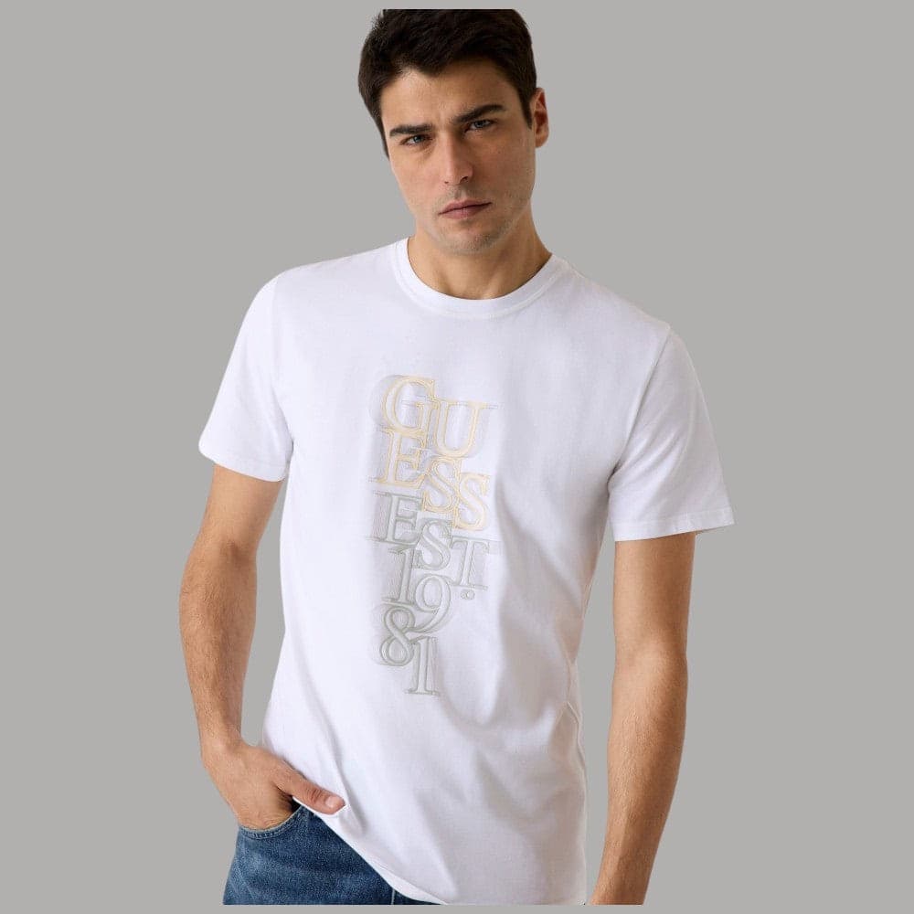 T-shirt Guess Uomo Slim Cotton Logo Stampa - Maniche Corte - 2