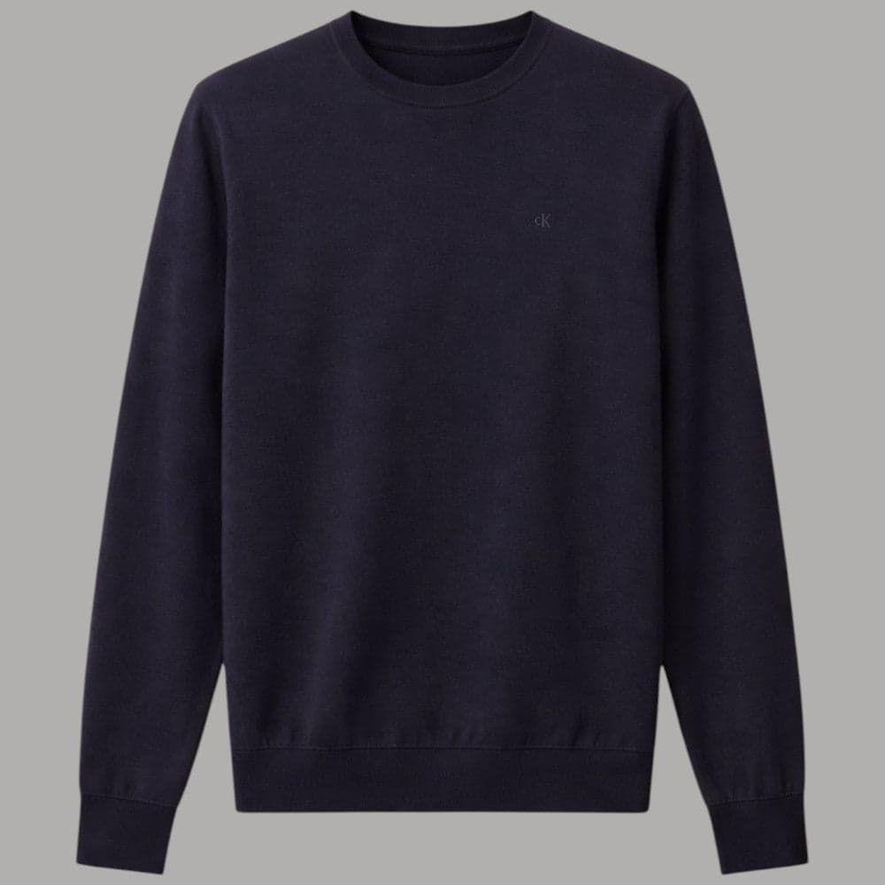 Pullover Calvin Klien Cotone Supima Logo Ricamato Regular Fit - 5