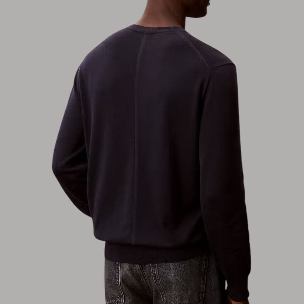 Pullover Calvin Klien Cotone Supima Logo Ricamato Regular Fit - 4