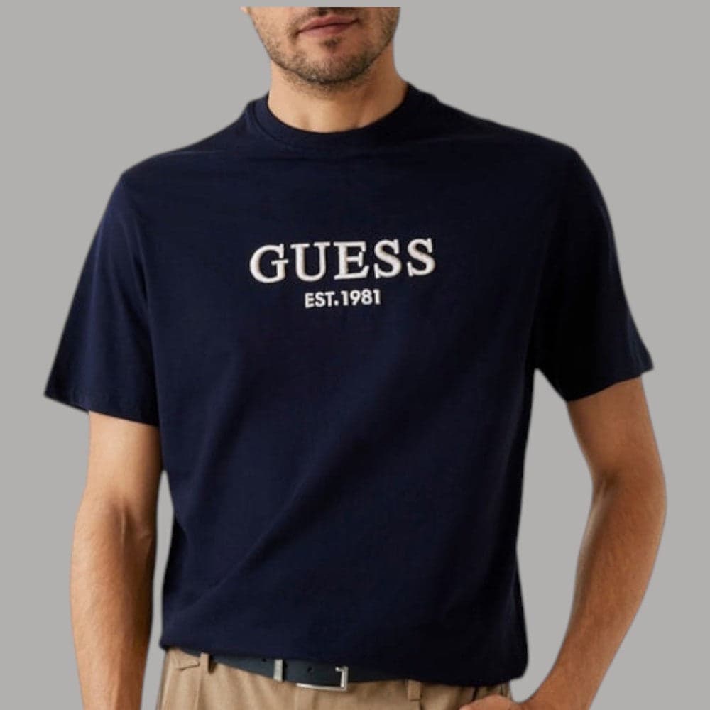 T-shirt Guess Regular Cotone con Logo Ricamato - Manica Corta - 13
