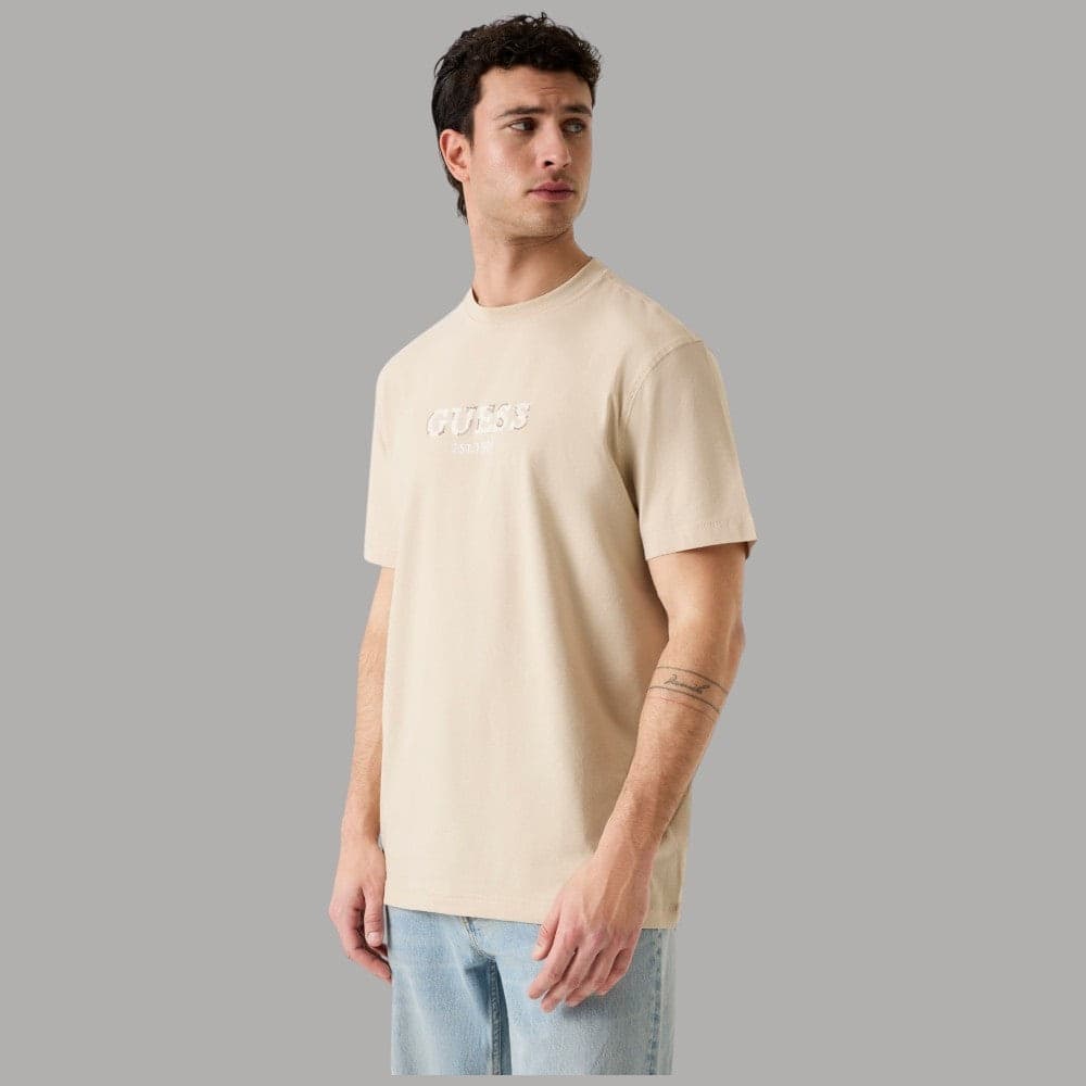 T-shirt Guess Regular Cotone con Logo Ricamato - Manica Corta - 4