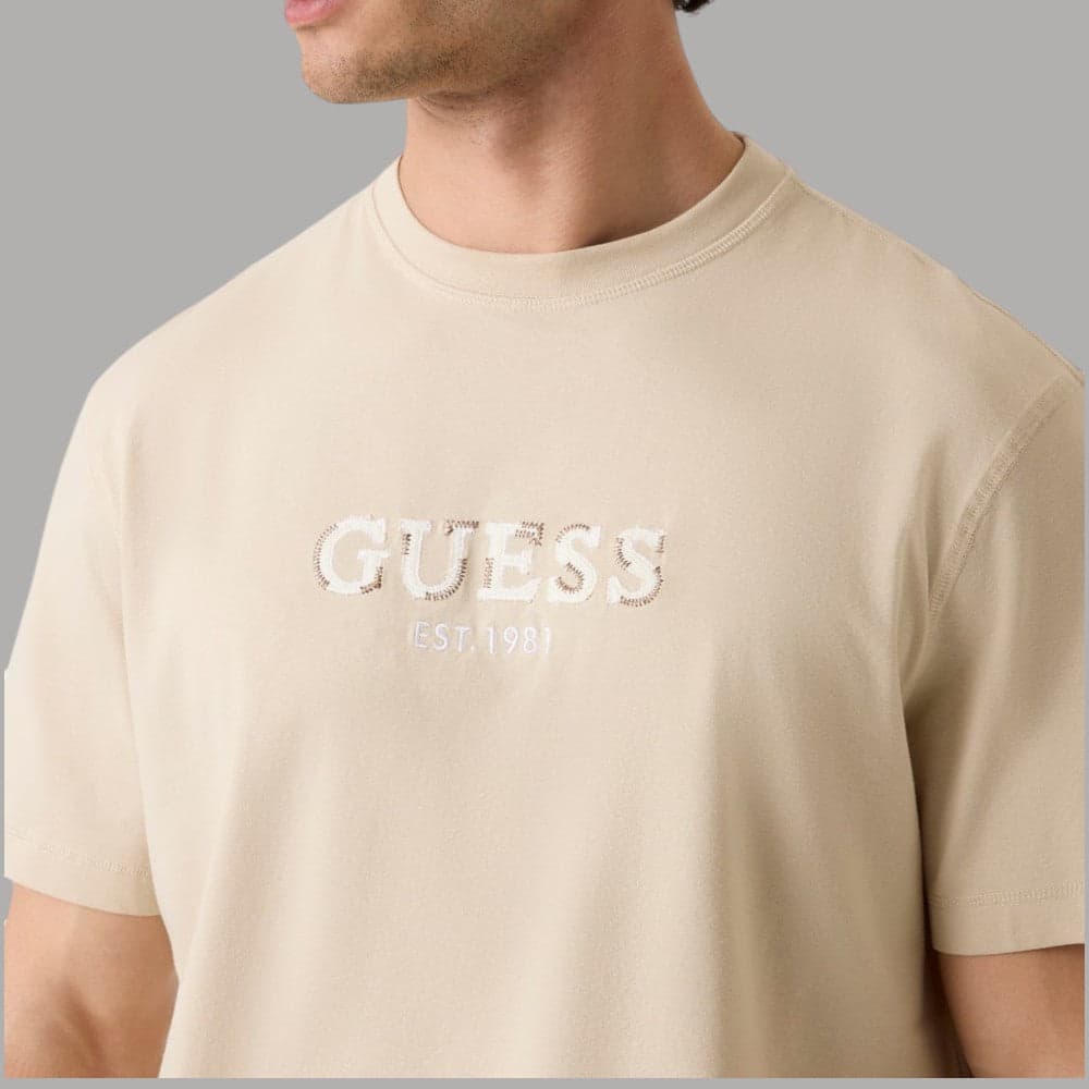 T-shirt Guess Regular Cotone con Logo Ricamato - Manica Corta - 6