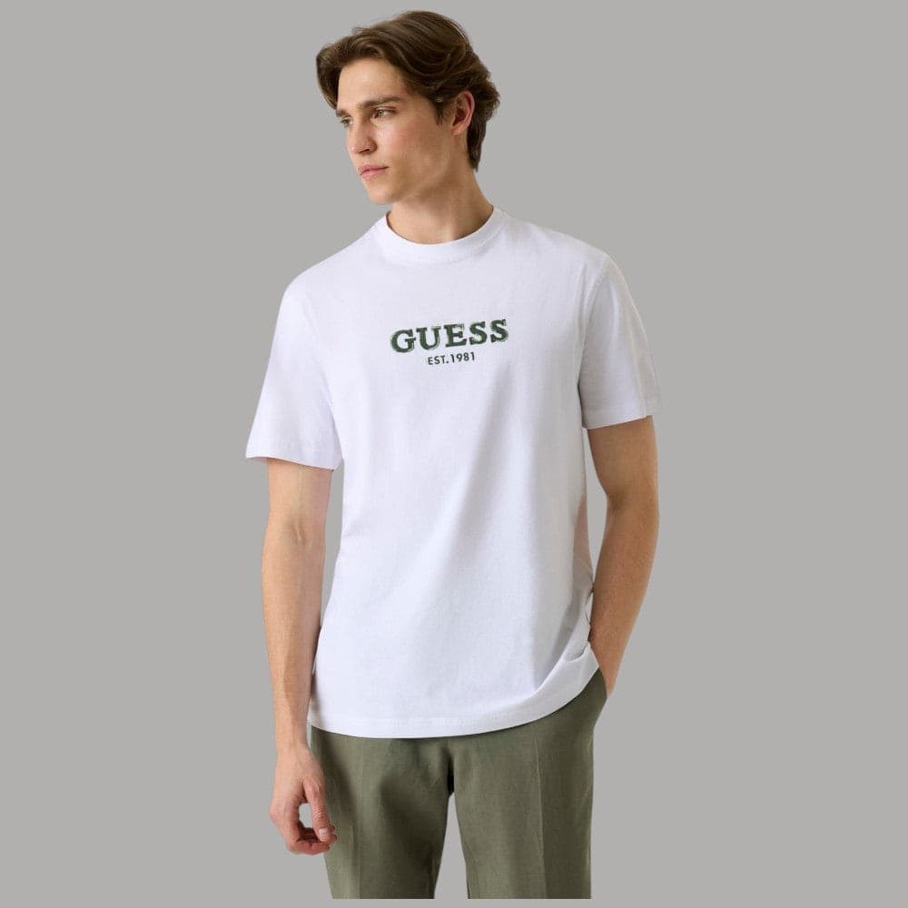 T-shirt Guess Regular Cotone con Logo Ricamato - Manica Corta - 8