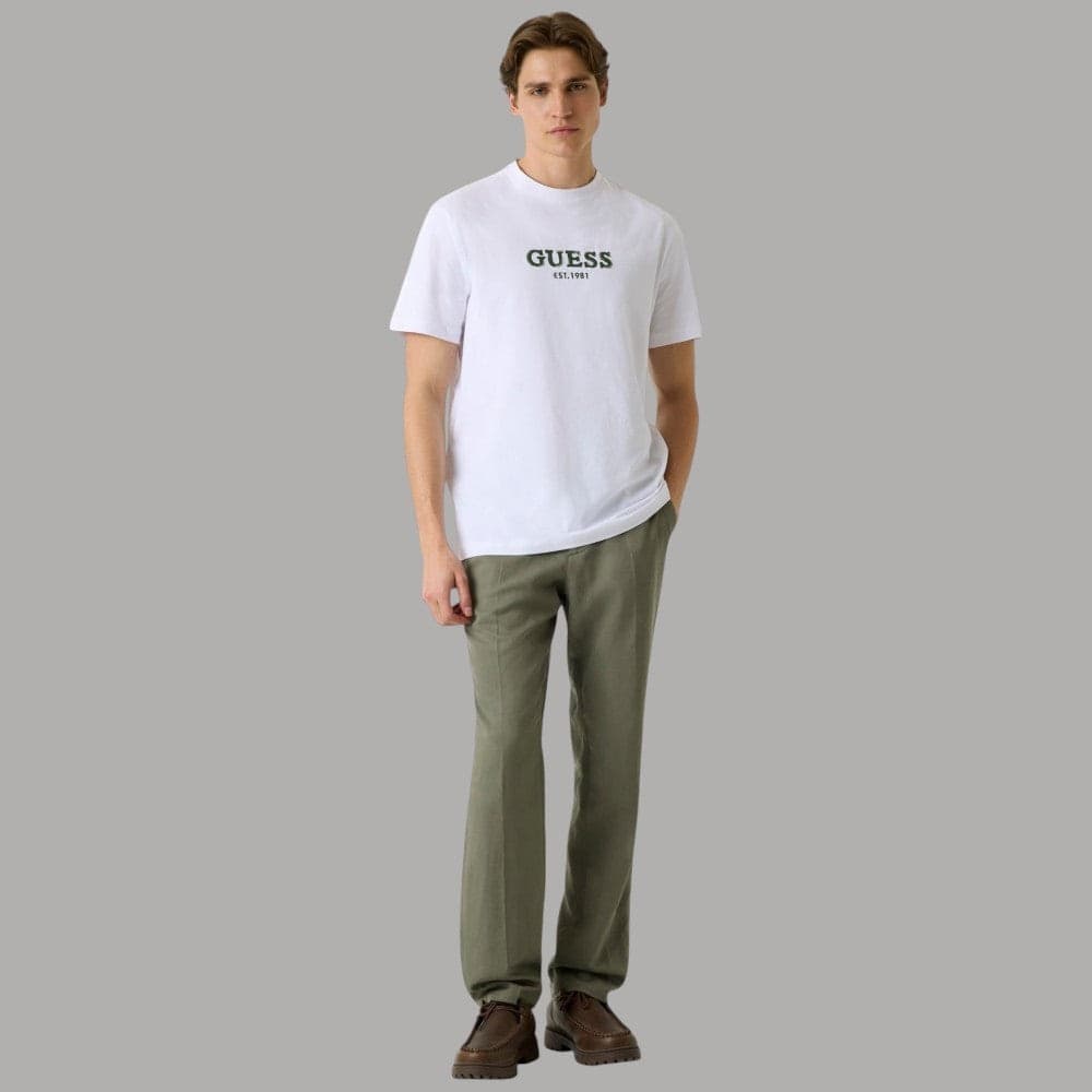 T-shirt Guess Regular Cotone con Logo Ricamato - Manica Corta - 9
