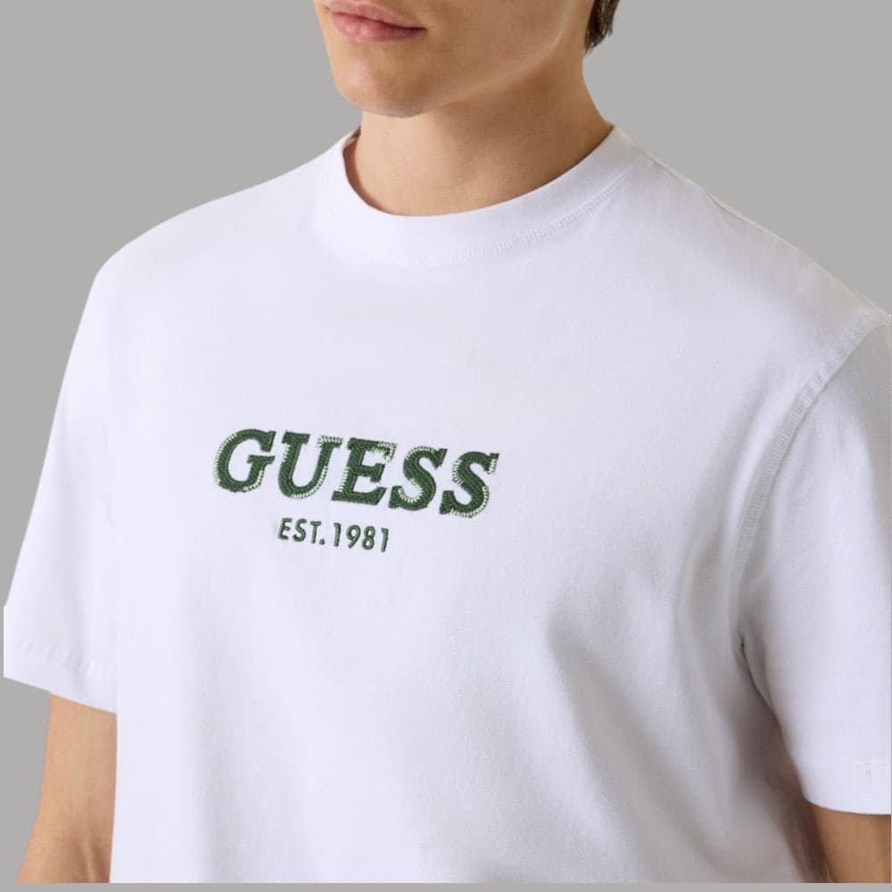 T-shirt Guess Regular Cotone con Logo Ricamato - Manica Corta - 10