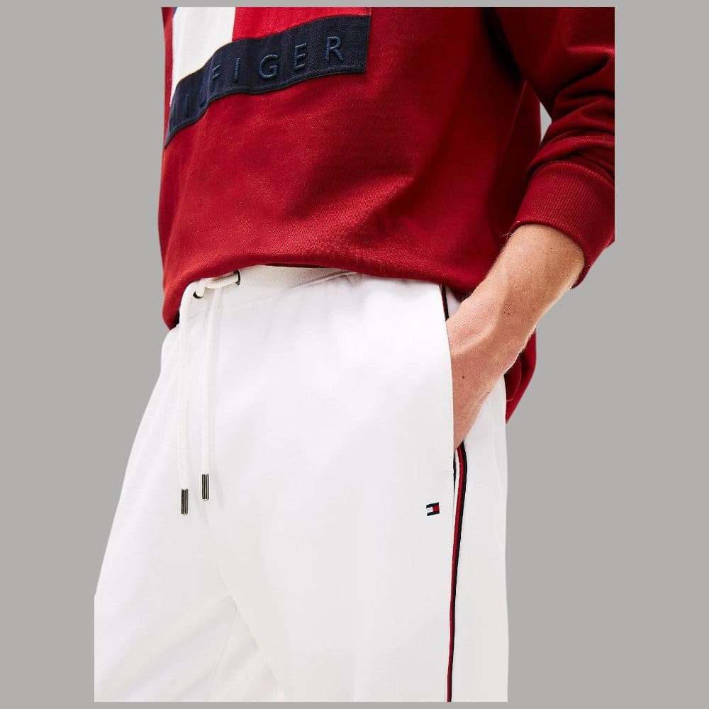 Tommy Hilfiger Pantaloni Jogging Stripe Cotone con Logo Iconico - 3