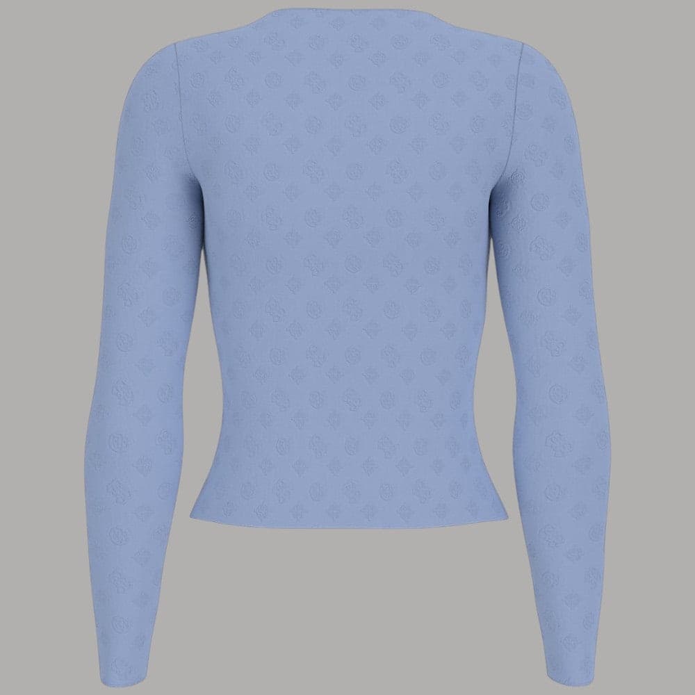 Maglia Guess Jacquard Ellona Slim Scollo Quadrato Logo All Over - 2