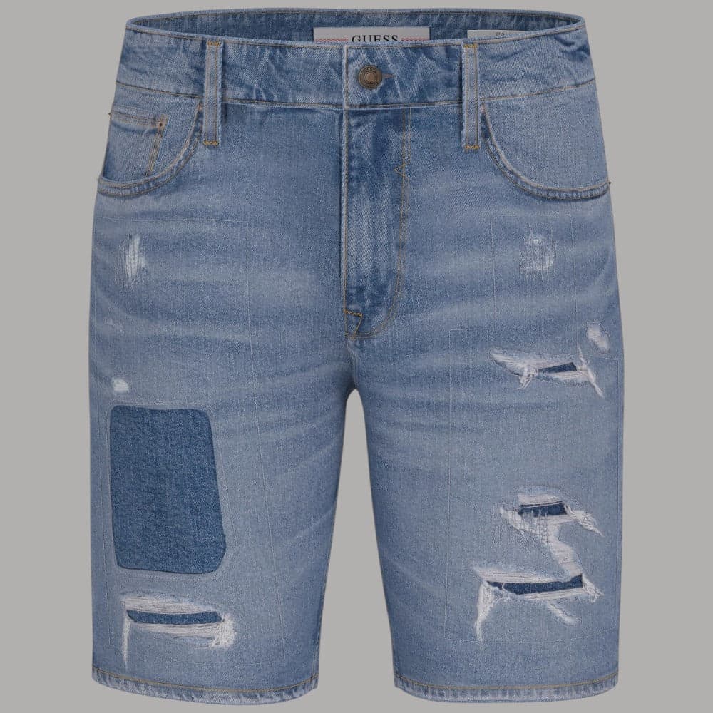 Bermuda Denim Guess: Patchwork e Strappi, Look Urban Casual - 3