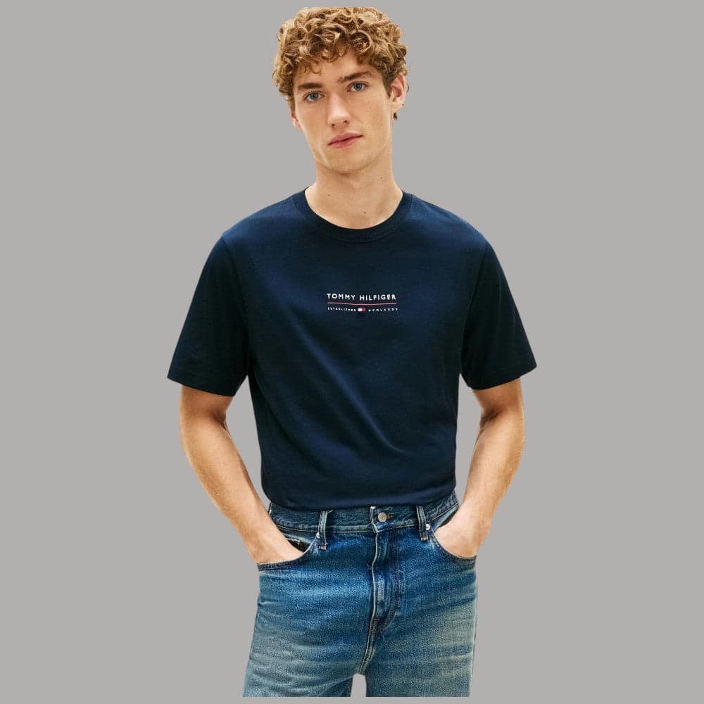 Tommy Hilfiger T-shirt Cotone Logo Centrale Regular Fit