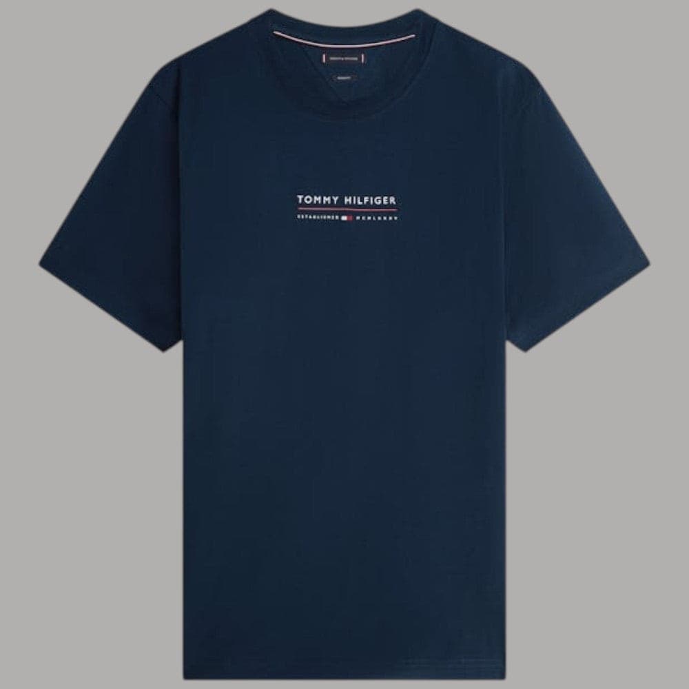 Tommy Hilfiger T-shirt Cotone Logo Centrale Regular Fit - 4