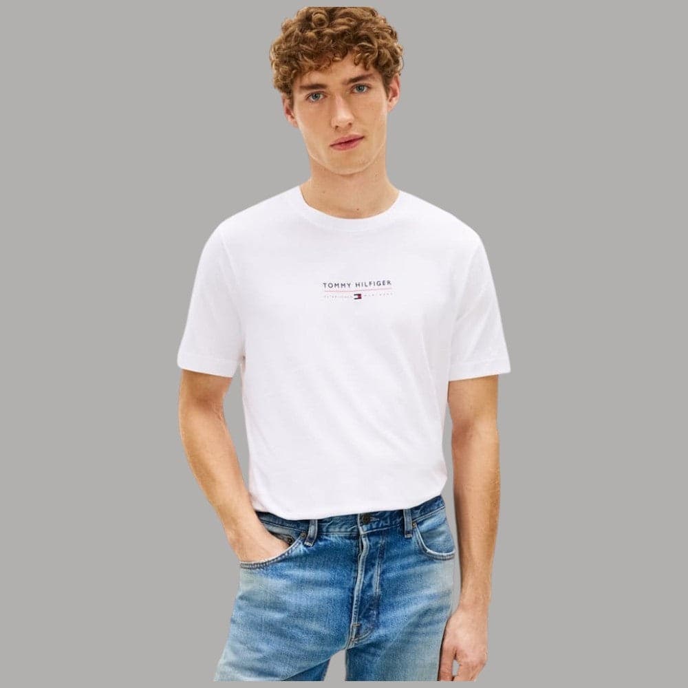Tommy Hilfiger T-shirt Cotone Logo Centrale Regular Fit - 5