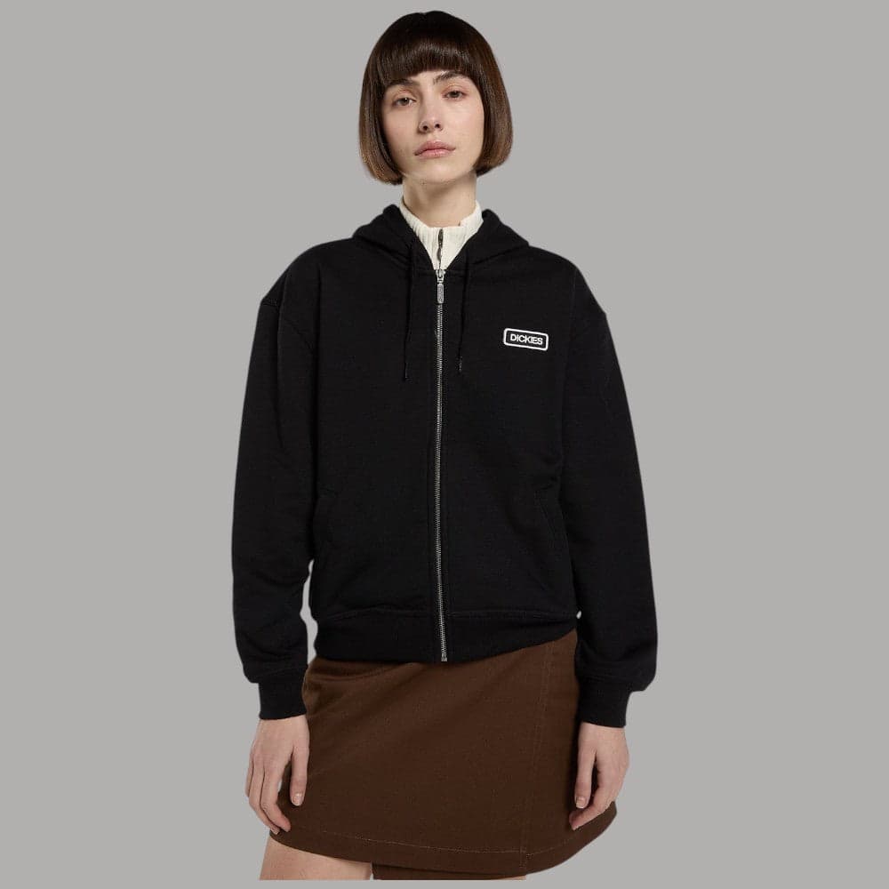 Felpa Dickies Donna Boxy con Zip e Cappuccio, Fleece 390g/m² - 14