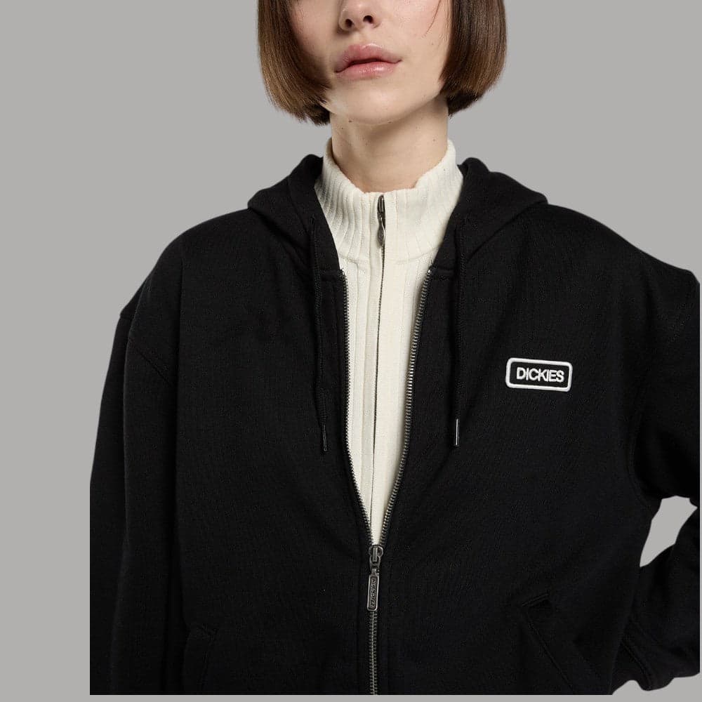 Felpa Dickies Donna Boxy con Zip e Cappuccio, Fleece 390g/m² - 4
