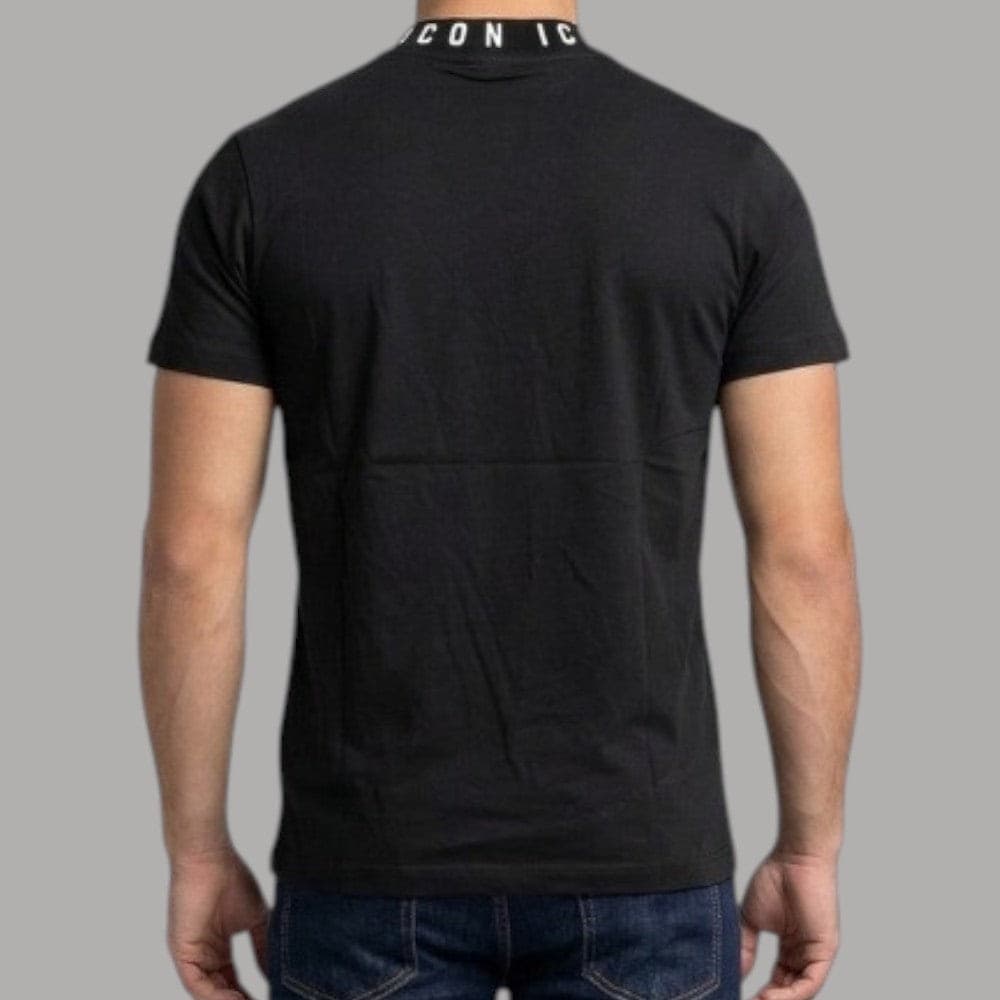 T-shirt ICON in Cotone con Logo Collo Ripetuto - 4