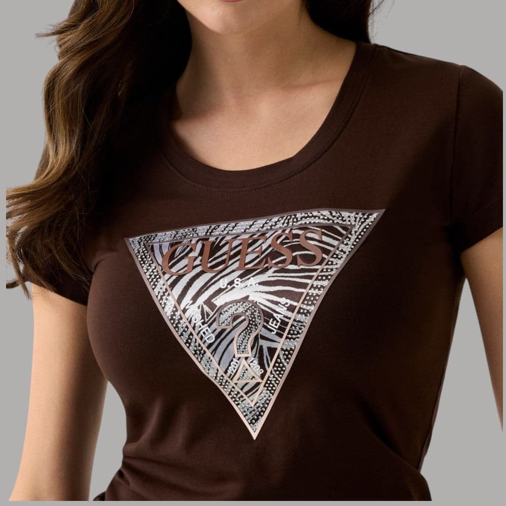 T-shirt Guess Logo Triangolo Zebra Cotone Slim Uomo - 3