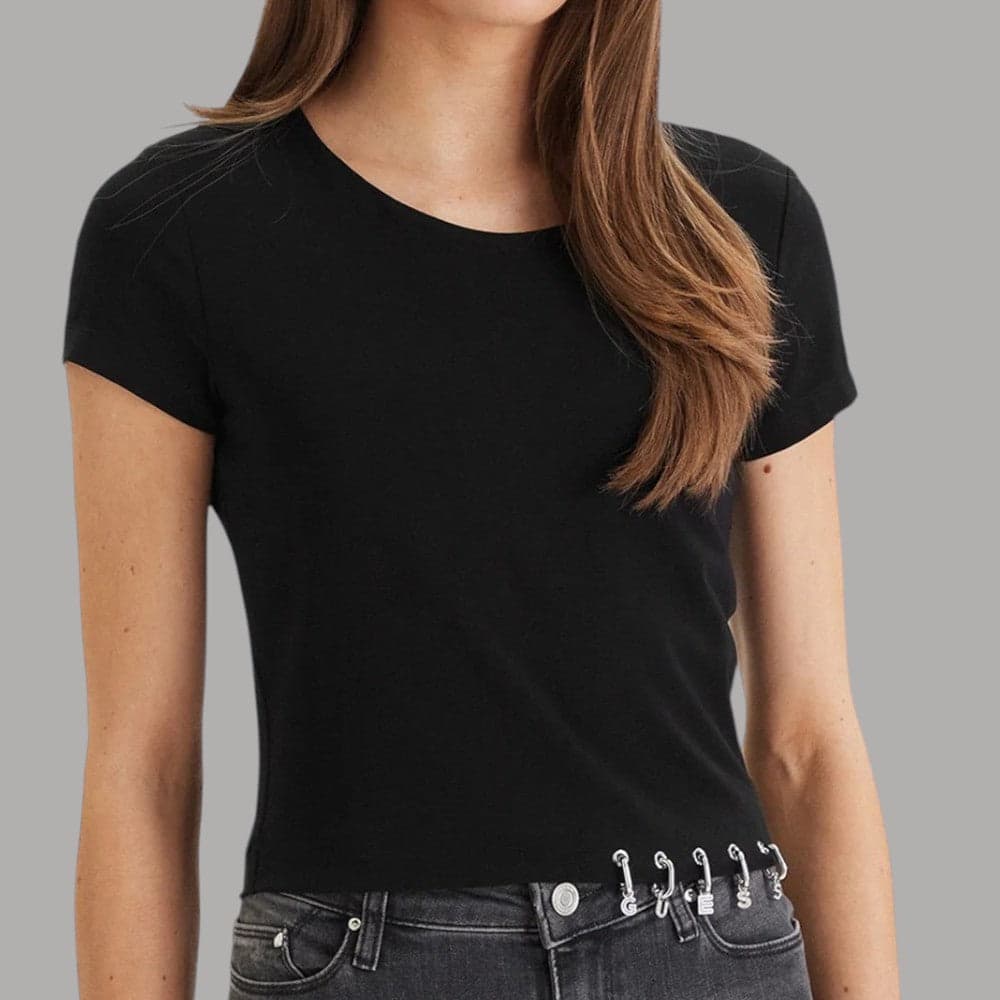 Top Guess Cropped Cotone Gioiello Manica Corta - 5