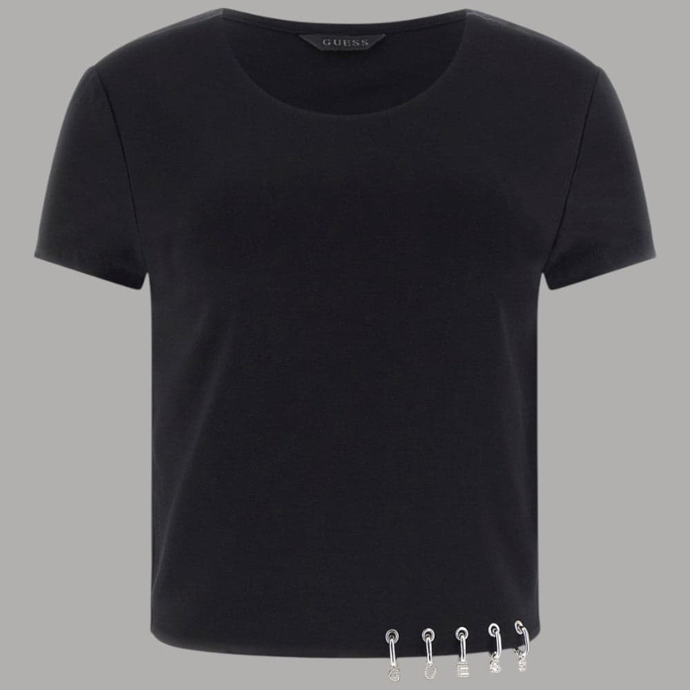Top Guess Cropped Cotone Gioiello Manica Corta - 3