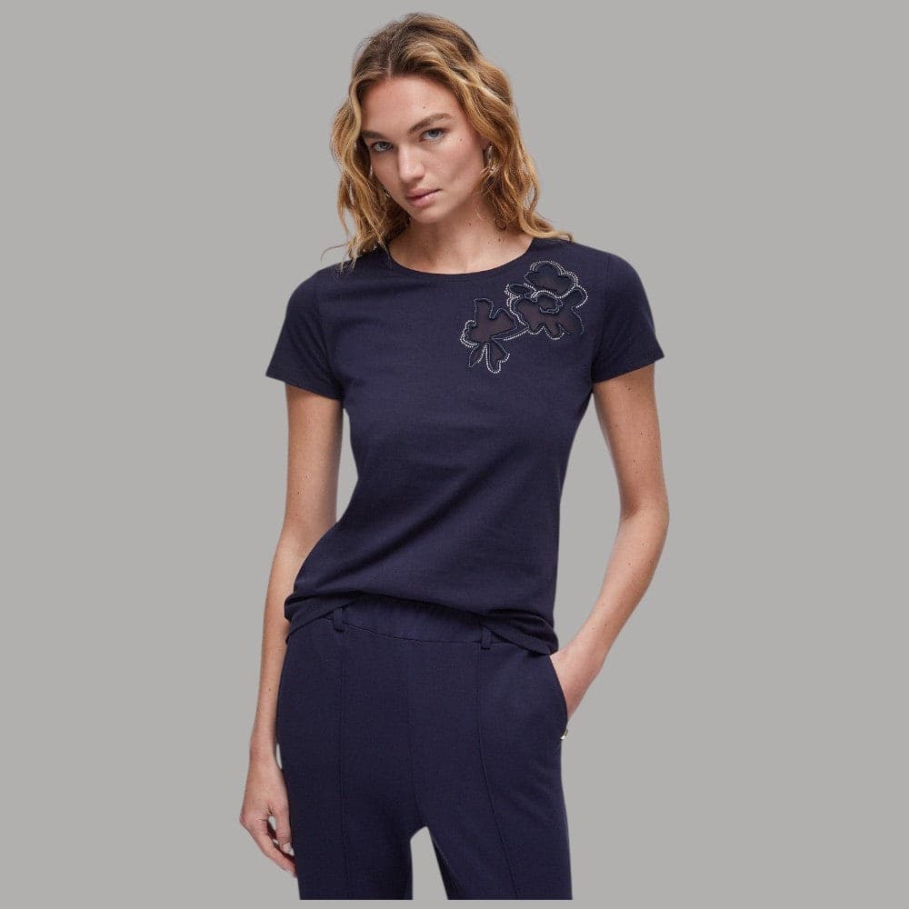 Liu Jo T-shirt Cotone Cut-out Tulle Eleganza Casual - 1