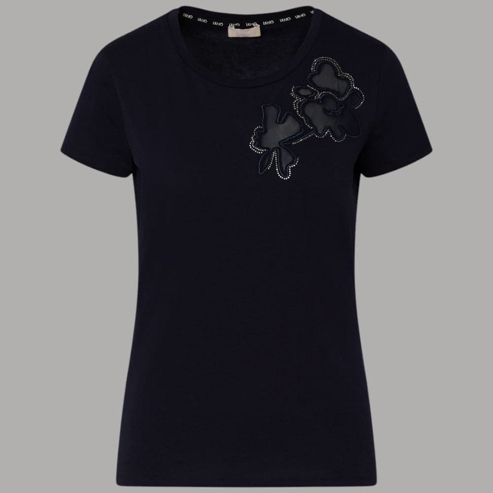 Liu Jo T-shirt Cotone Cut-out Tulle Eleganza Casual - 4