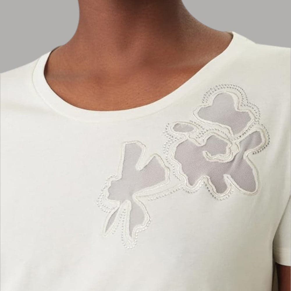 Liu Jo T-shirt Cotone Cut-out Tulle Eleganza Casual - 7