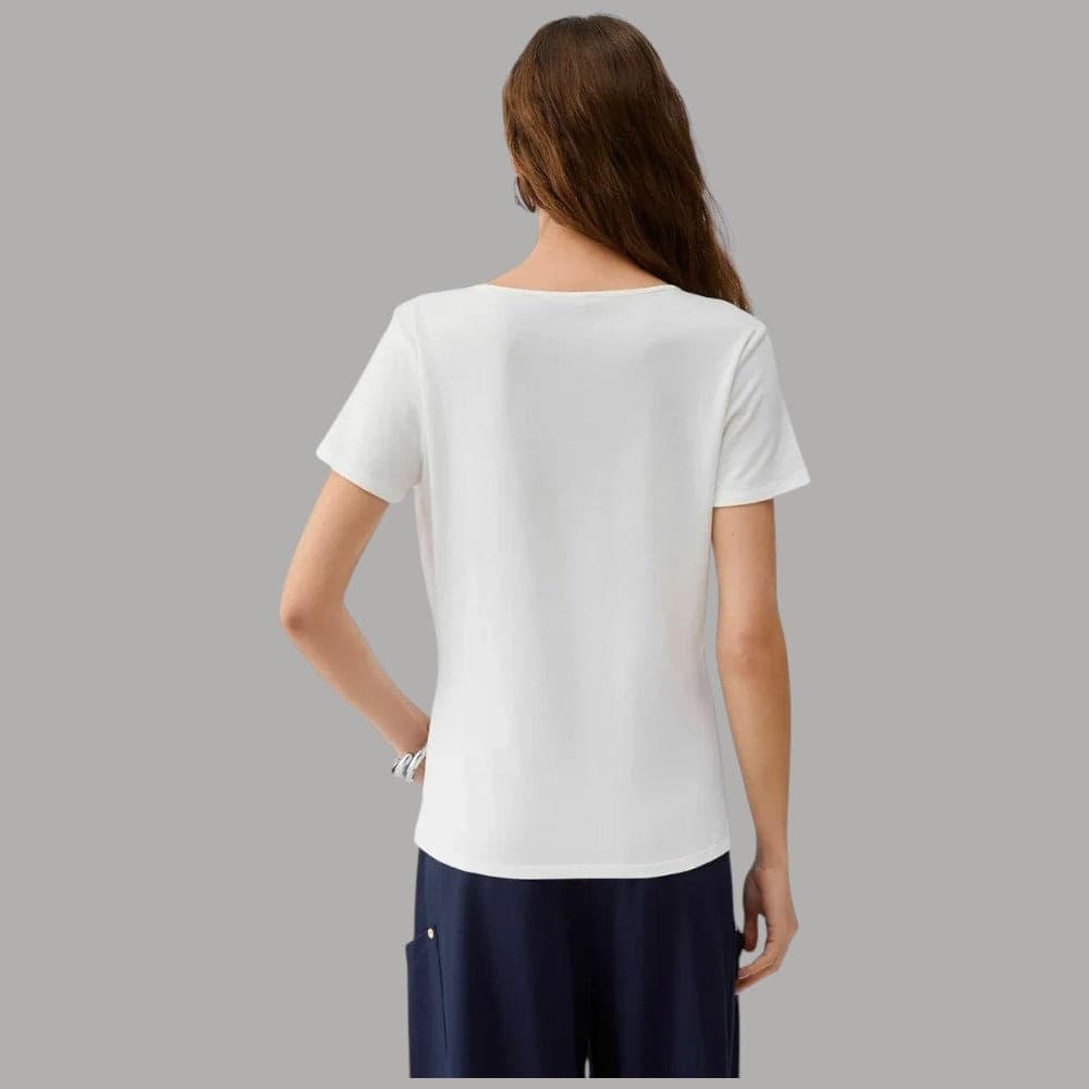 Liu Jo T-shirt Cut-Out Girocollo in Cotone e Bambù Elegante - 2