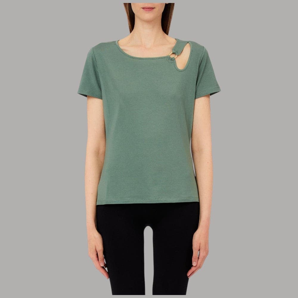Liu Jo T-shirt Cut-Out Girocollo in Cotone e Bambù Elegante - 6