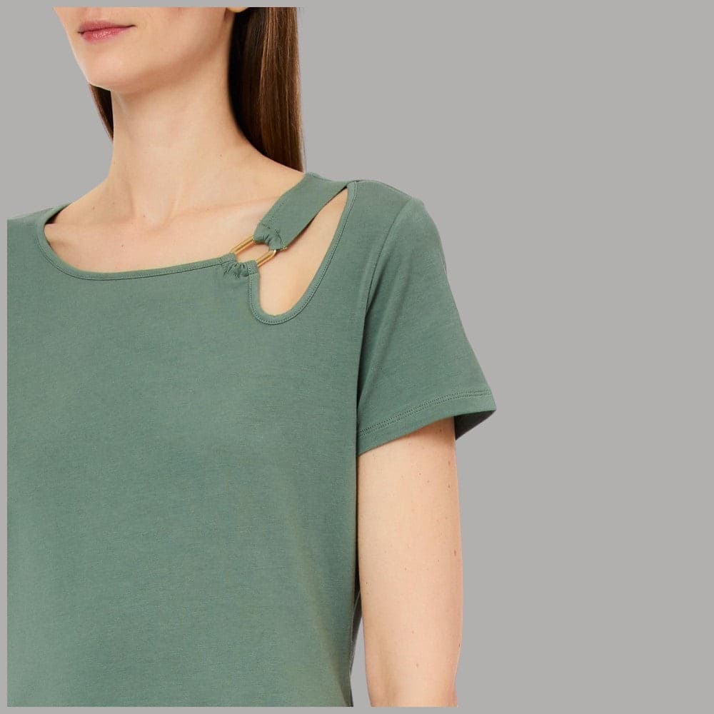 Liu Jo T-shirt Cut-Out Girocollo in Cotone e Bambù Elegante - 8