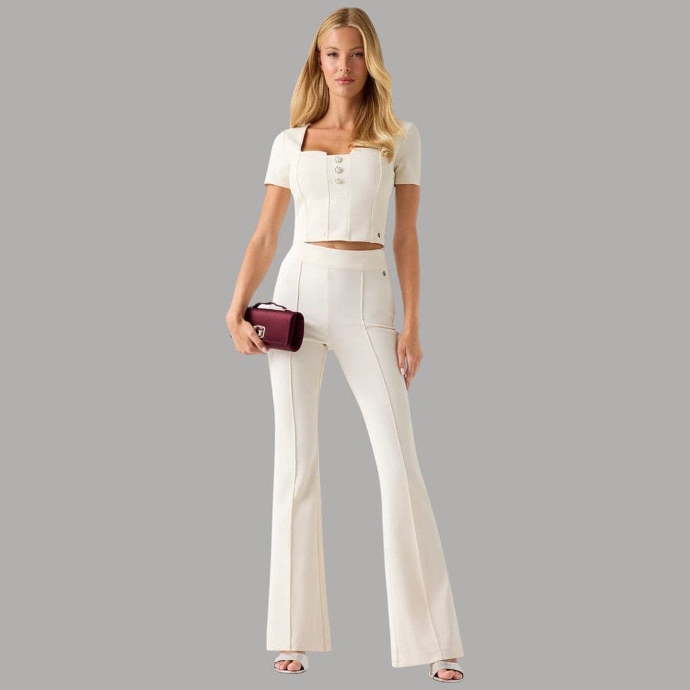 Pantalone Guess Flare Shape Up Evelina Vita Alta Elegante - 2