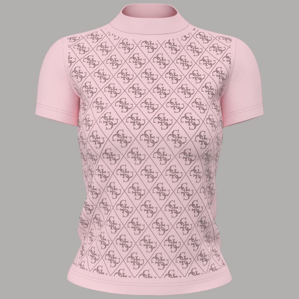 Cropped T-shirt Guess Logo Strass Slim Fit Donna