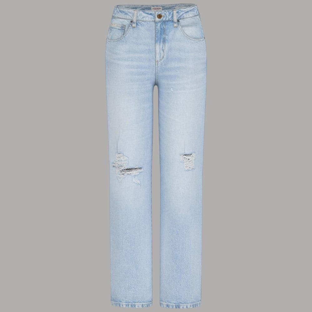 Jeans Boyfriend Guess GJ Rilassati in Denim Chiaro Strappato - 5