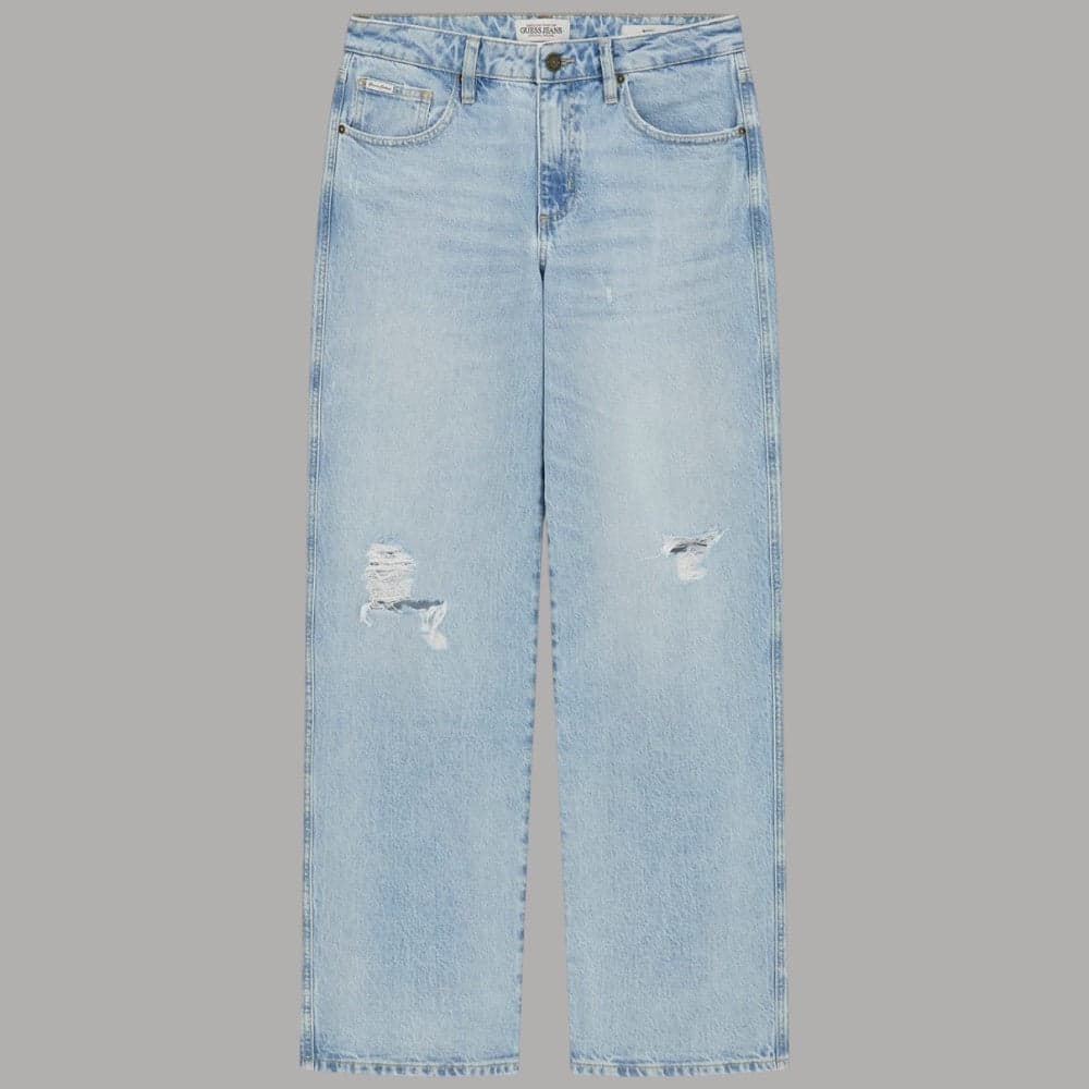 Jeans Boyfriend Guess GJ Rilassati in Denim Chiaro Strappato - 7