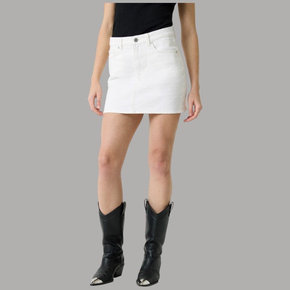 Mini Gonna Guess GJ Bianca in Denim con Tasche e Zip - 2