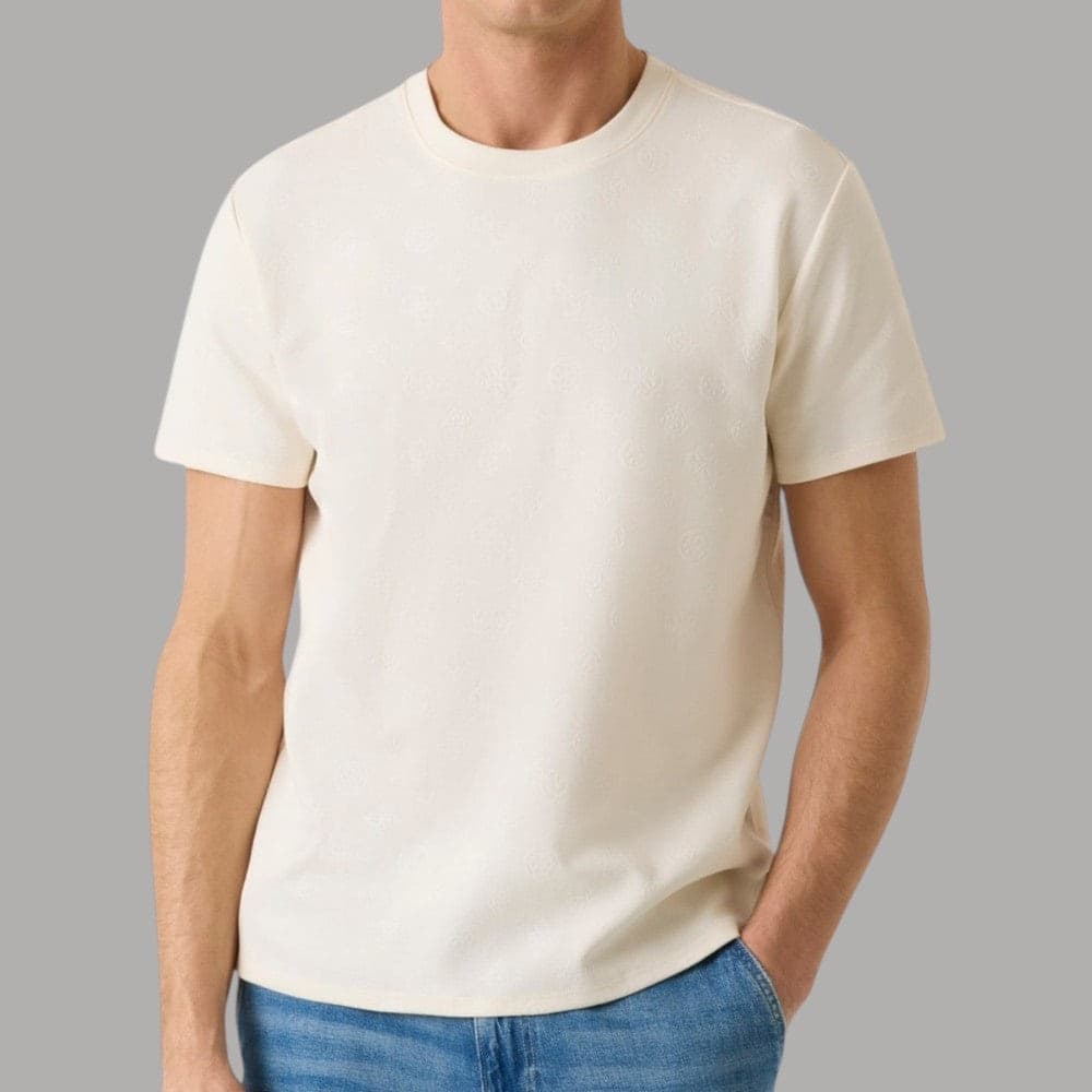Maglia Uomo Guess Logo Rilievo, Maniche Corte Casual - 5