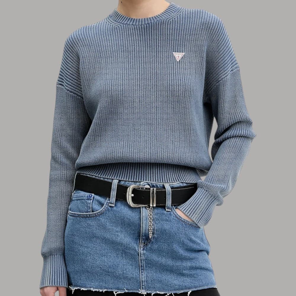 Pullover Guess GJ Donna a Costine con Logo Triangolo Piccolo - 7