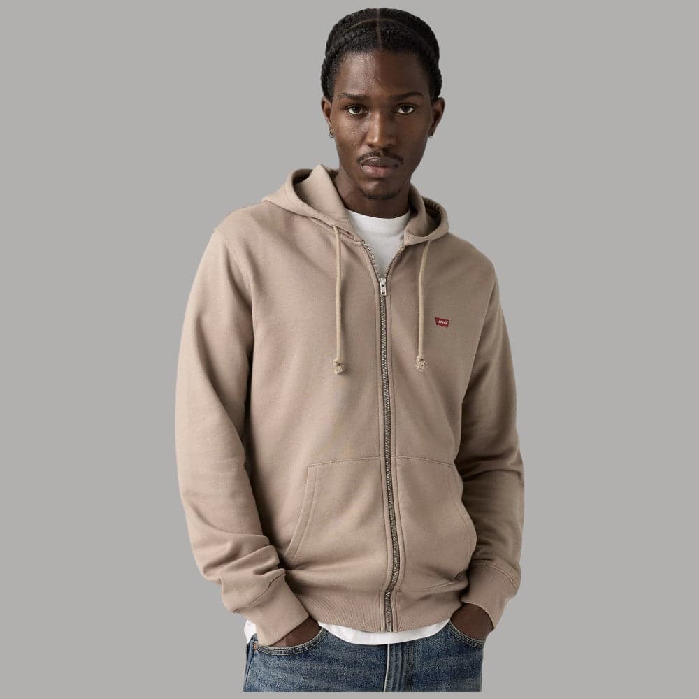 Felpa Levi's con Zip e Cappuccio Interno Garzato 100% Cotone