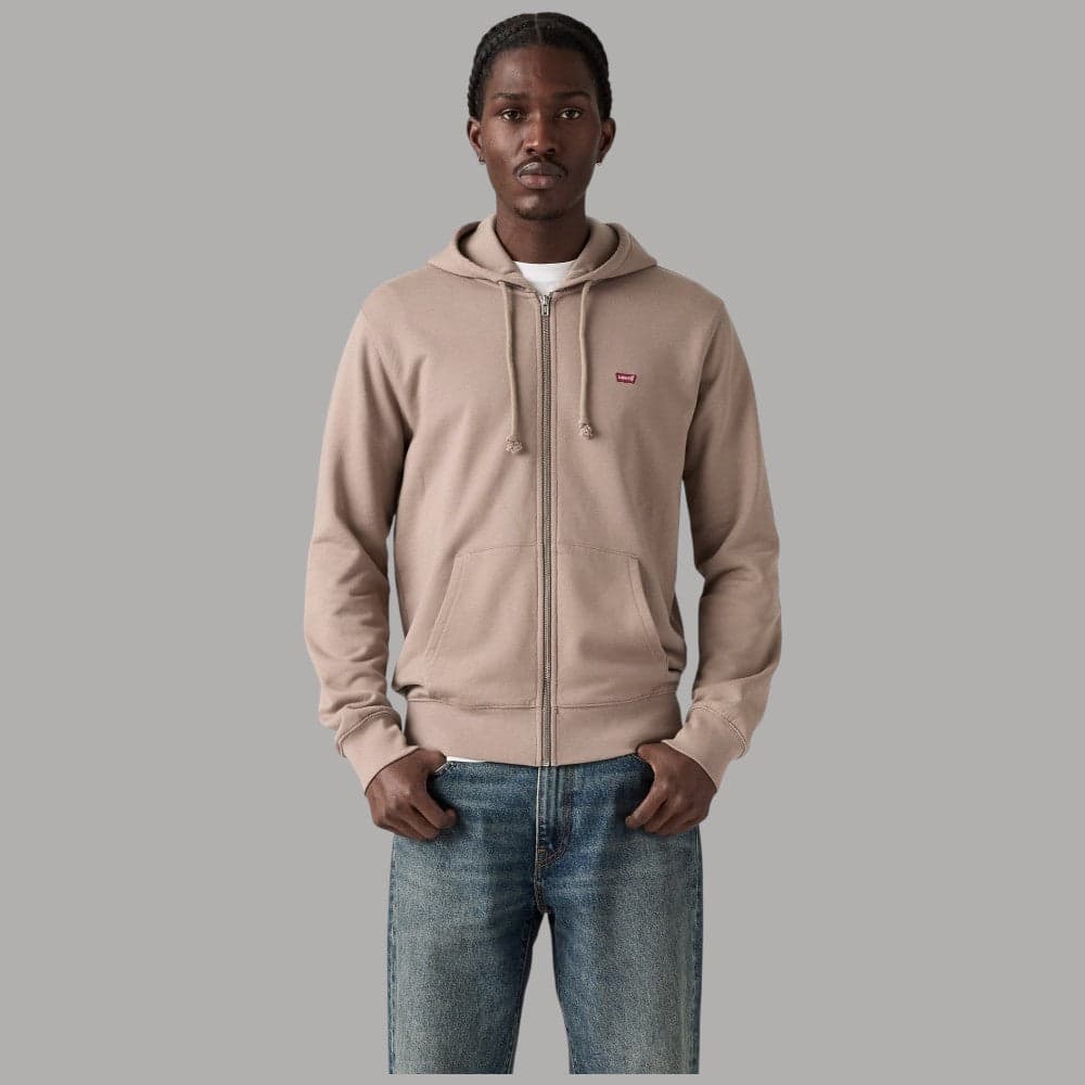 Felpa Levi's con Zip e Cappuccio Interno Garzato 100% Cotone - 3