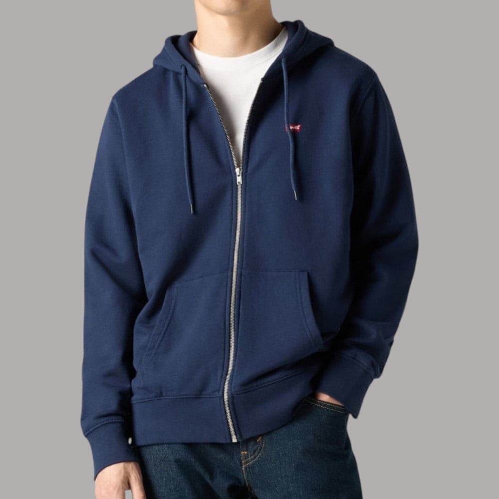 Felpa Levi's con Zip e Cappuccio Interno Garzato 100% Cotone - 6
