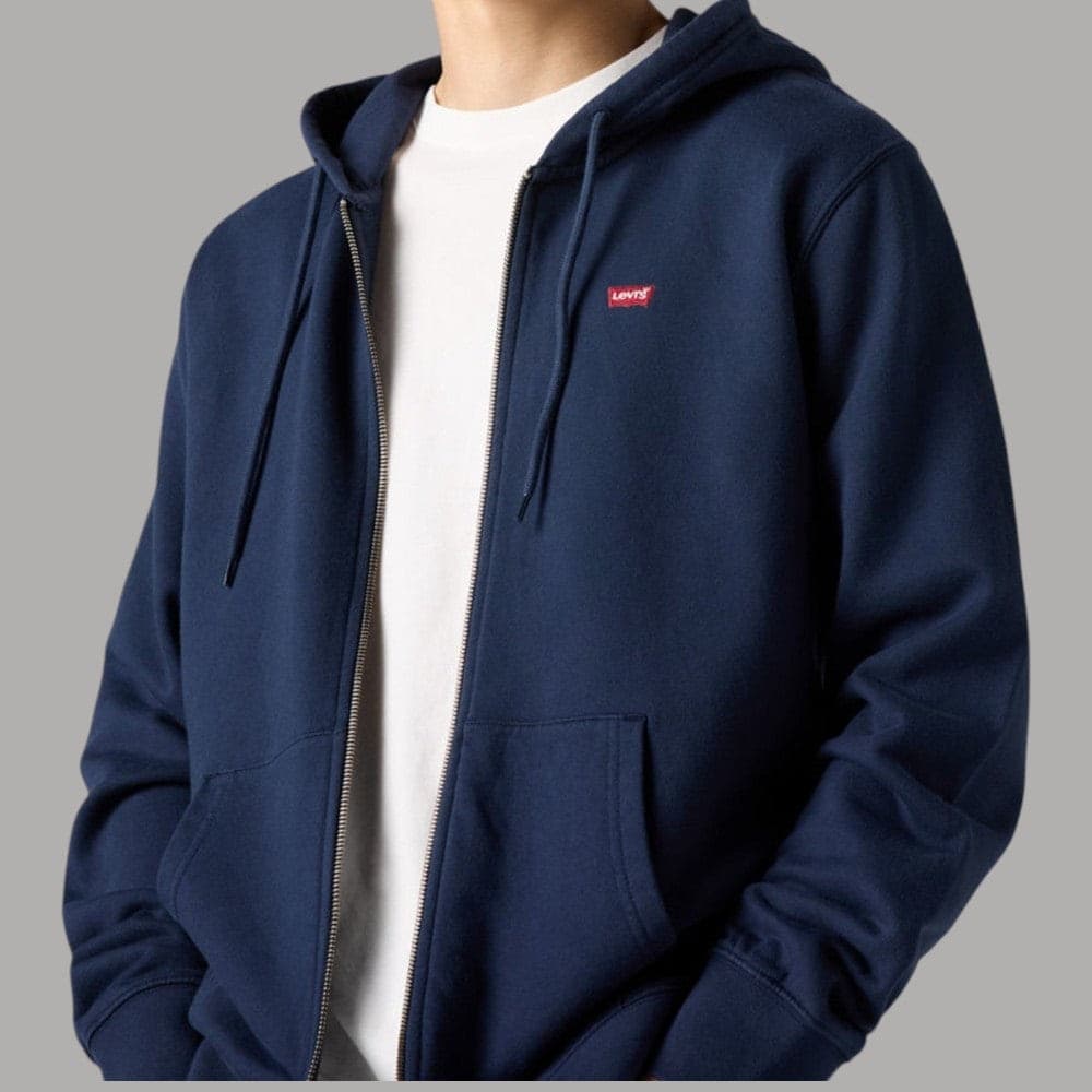 Felpa Levi's con Zip e Cappuccio Interno Garzato 100% Cotone - 8