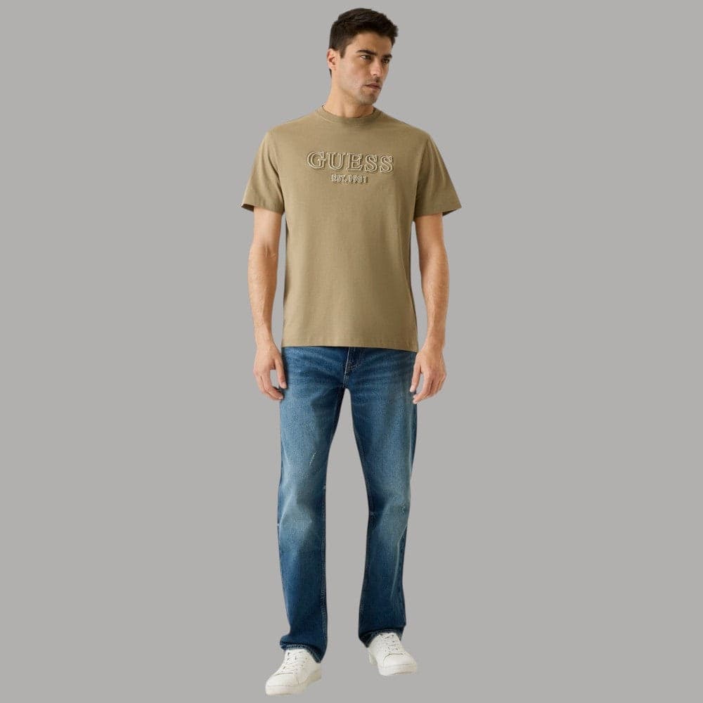 Guess T-Shirt Regular in Cotone con Logo Ricamato Rilievo - 2
