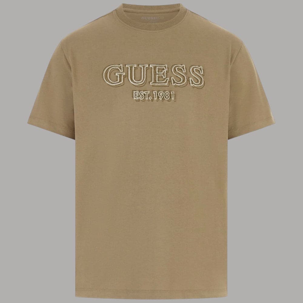 Guess T-Shirt Regular in Cotone con Logo Ricamato Rilievo - 5