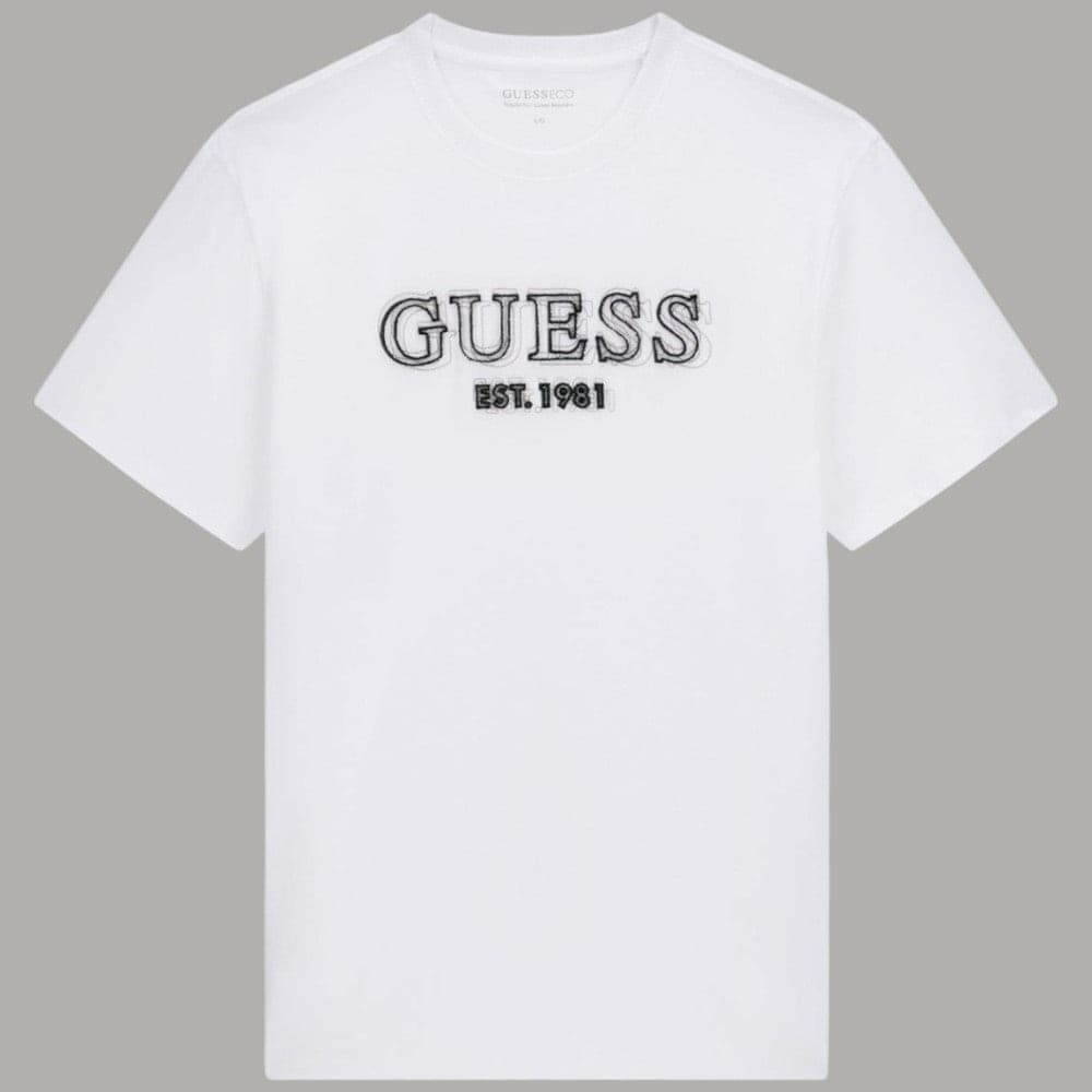 Guess T-Shirt Regular in Cotone con Logo Ricamato Rilievo - 10