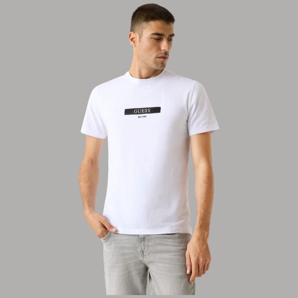 Maglietta Slim Uomo Guess con Logo in Cotone Elasticizzato - 6