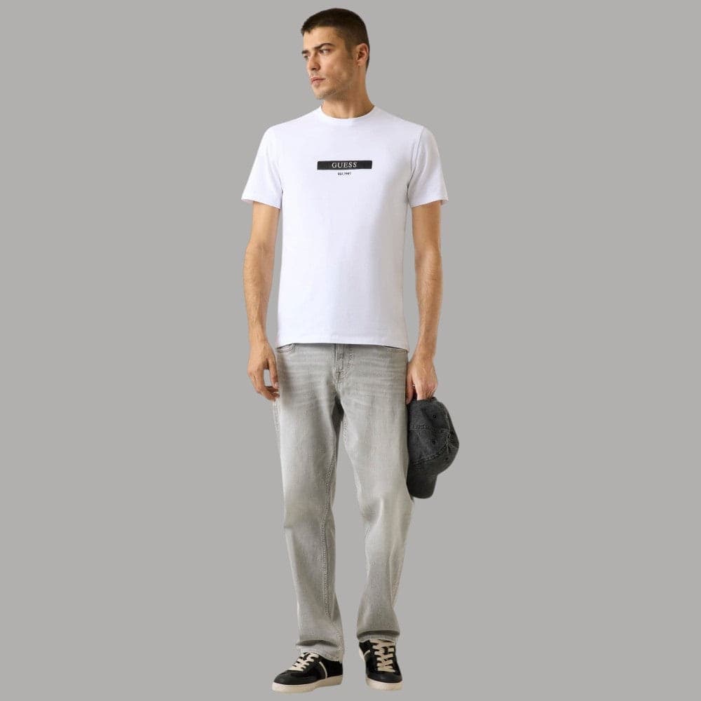 Maglietta Slim Uomo Guess con Logo in Cotone Elasticizzato - 7