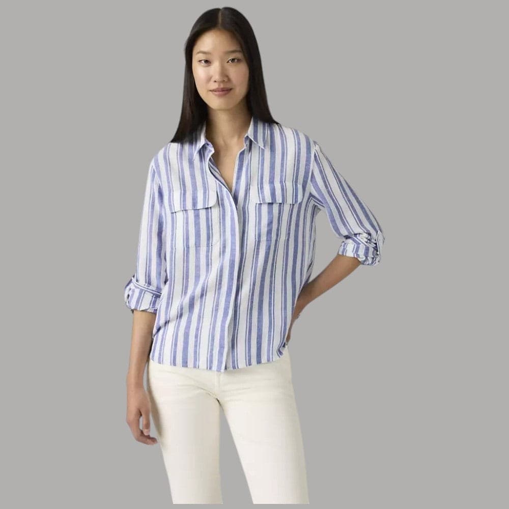 Camicia Levi's Donna Righe Lino Cotone Elaine Utility - 3