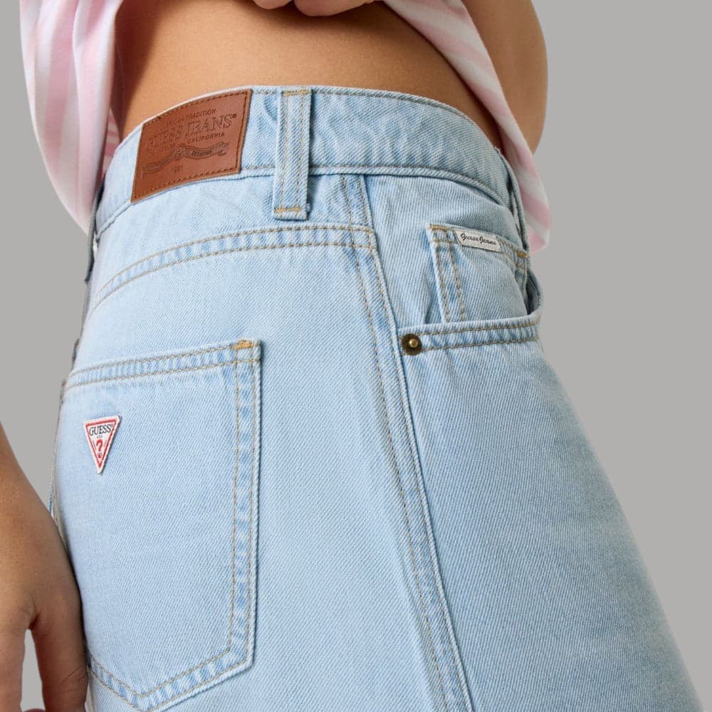 Gonna Lunga Guess GJ in Jeans, Vita Alta con Spacco Frontale - 4