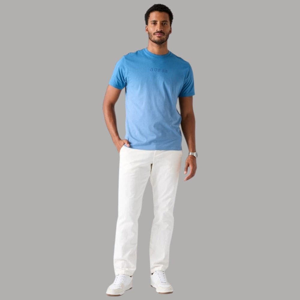 T-shirt Guess Cotone Gradient Logo Ricamato Regular Fit - 3