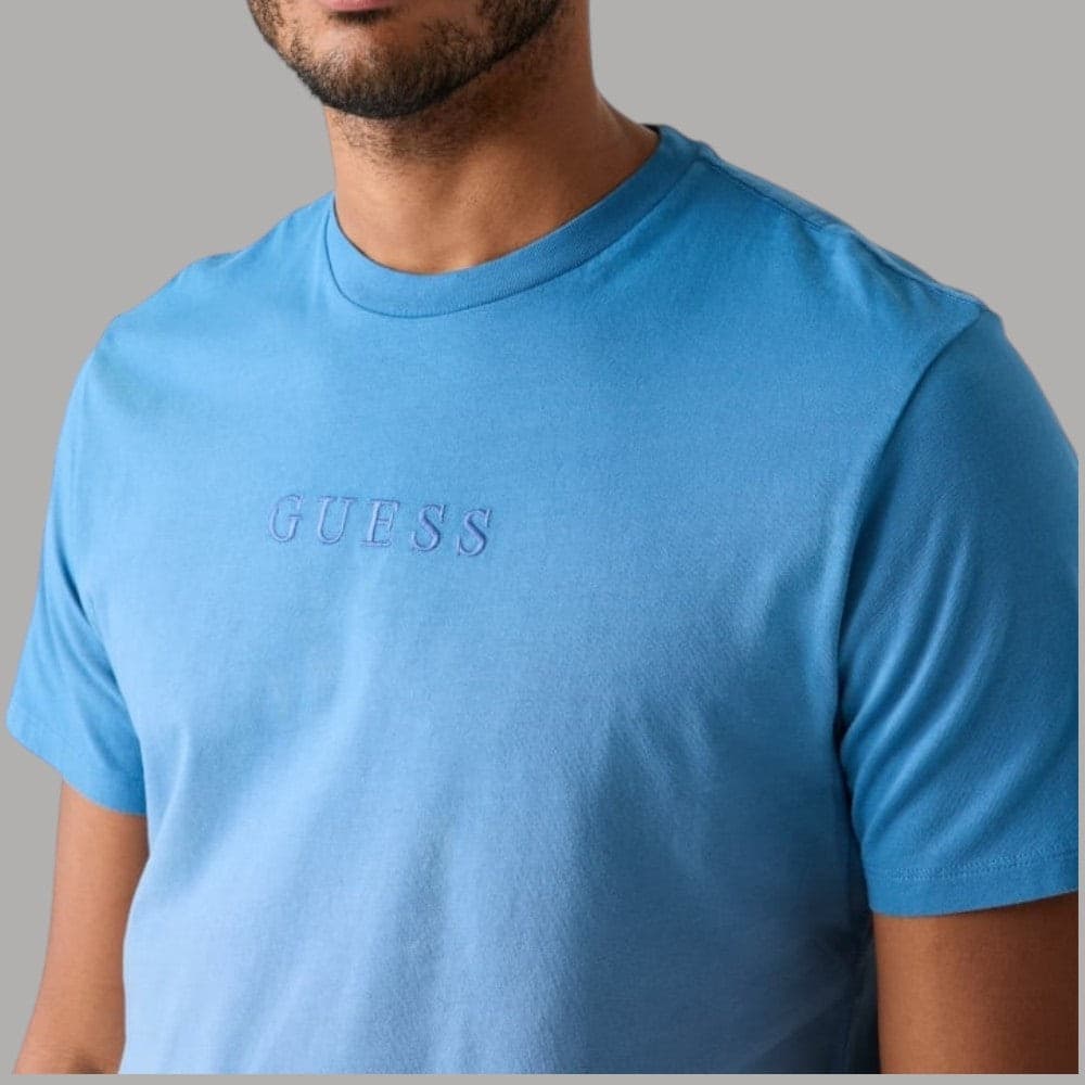 T-shirt Guess Cotone Gradient Logo Ricamato Regular Fit - 4