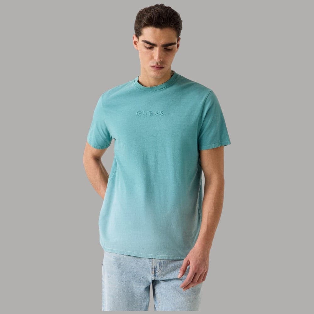 T-shirt Guess Cotone Gradient Logo Ricamato Regular Fit - 5