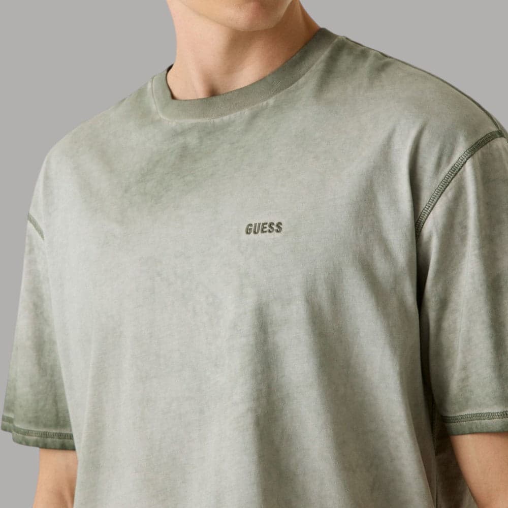 Guess T-shirt Cotone Uomo Vintage Regular Logo Ricamato - 4