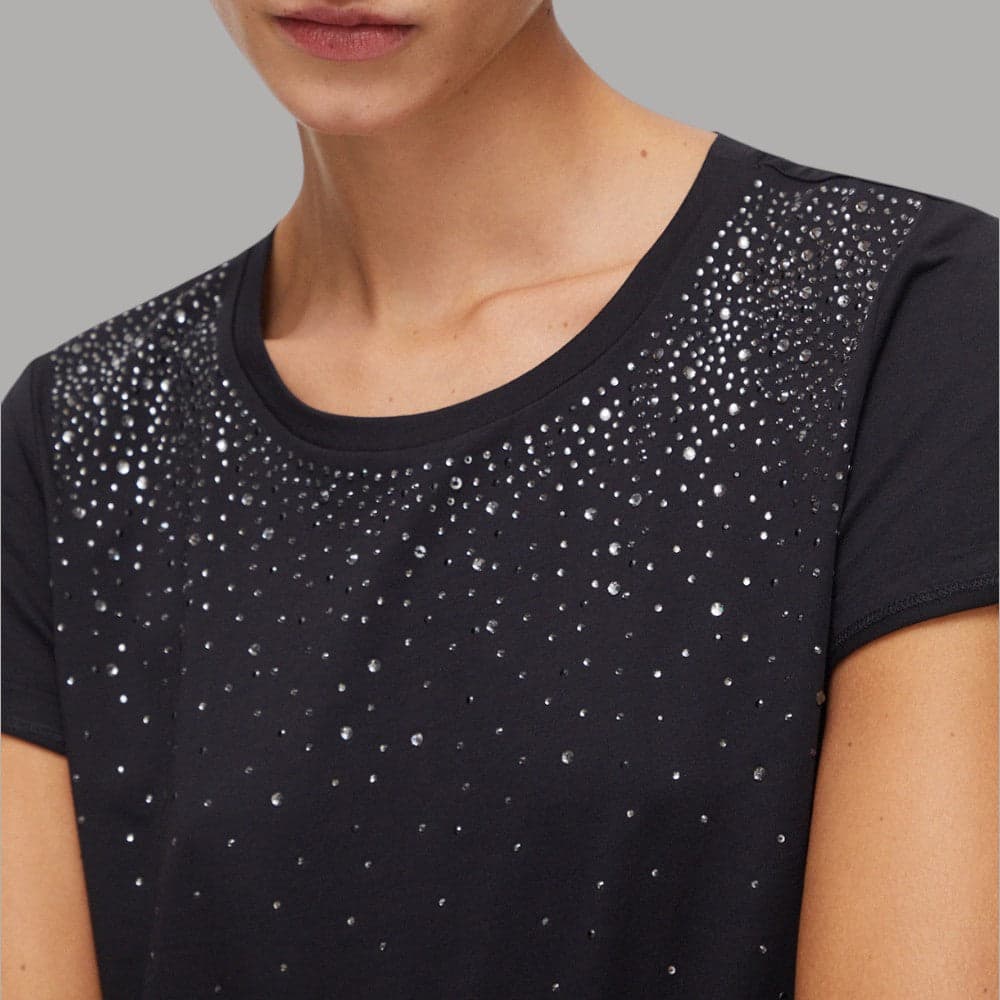T-shirt Liu Jo in Cotone con Strass Dégradé, Eleganza e Comfort - 3
